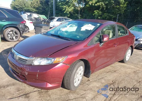 2012 Honda Civic Lx z USA, uszkodzony, nr VIN 19XFB2F52CE079508